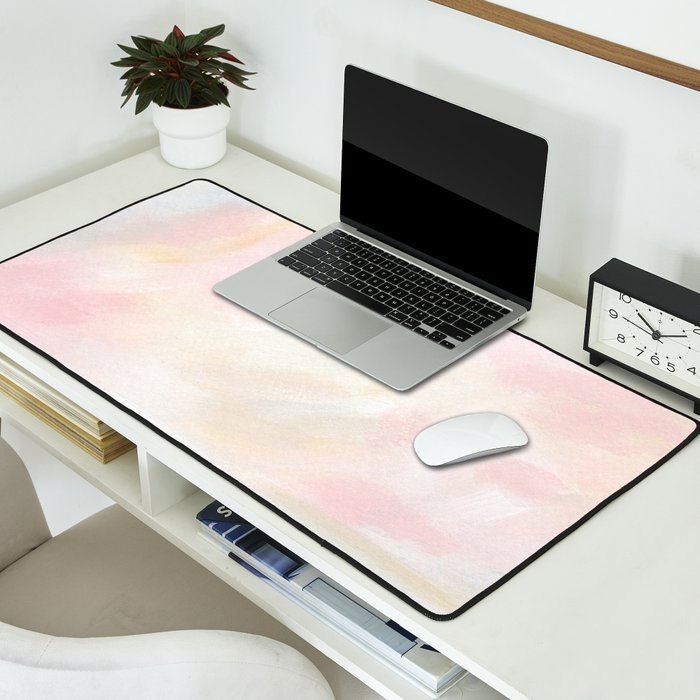 Patience - Pink and Gray Pastel Seascape Desk Mat Gallery Image 2