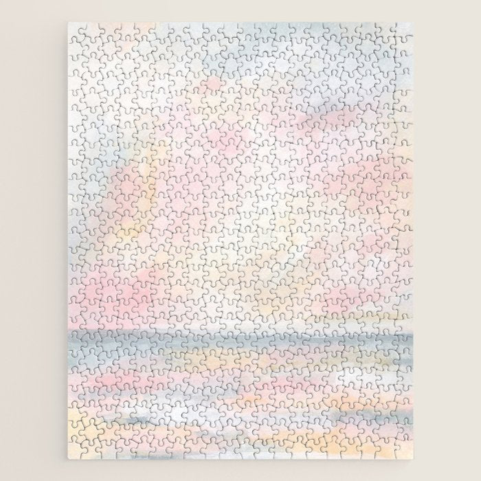 Patience - Pink and Gray Pastel Seascape Jigsaw Puzzle Gallery Image 1