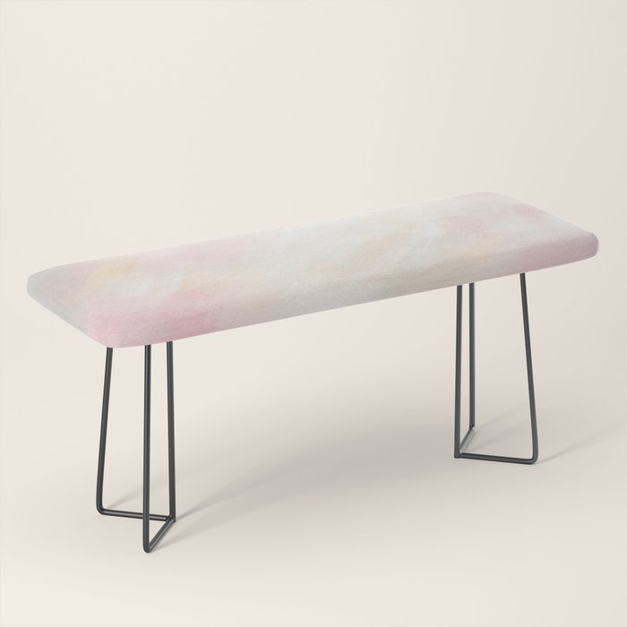 Patience - Pink and Gray Pastel Seascape Bench Gallery Image 1