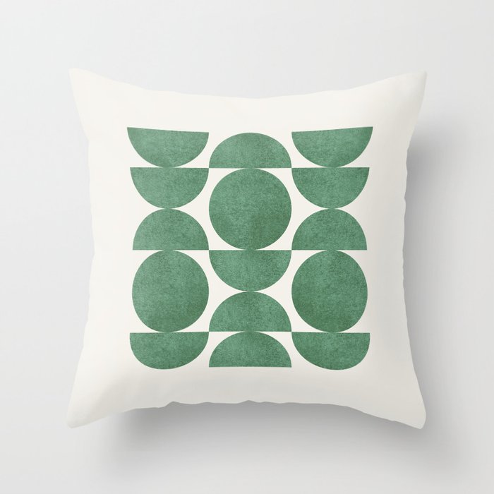 Green Retro Scandinavian - Mid Century Modern Throw Pillow Gallery Image 1