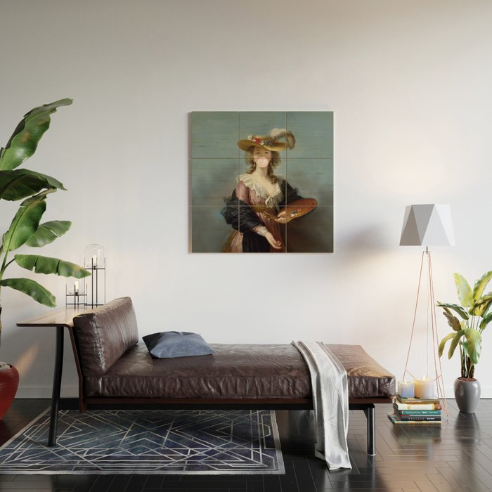 Bubble Gum Diva in a Straw Hat Wood Wall Art Gallery Image 2