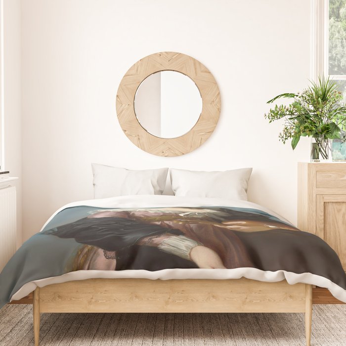 Bubble Gum Diva in a Straw Hat Duvet Cover Gallery Image 3