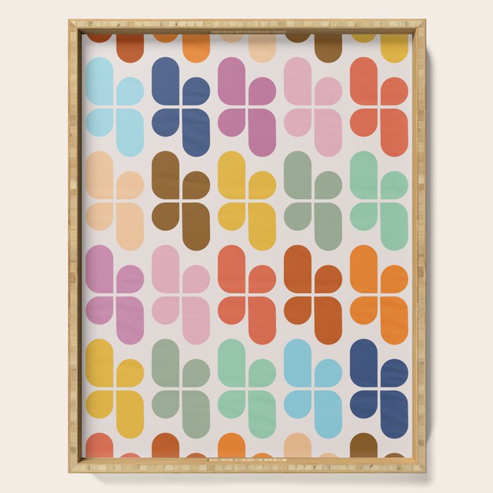 Retro Shapes Geometry Pattern Serving Tray Gallery Image 1