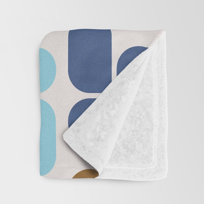 Retro Shapes Geometry Pattern Throw Blanket Gallery Image 3