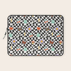 Funny retro cartoon sticker checkered pattern Laptop Sleeve Gallery Image 1
