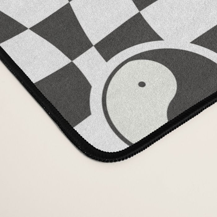 Funny retro cartoon sticker checkered pattern Desk Mat Gallery Image 4