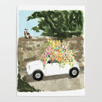 Floral Italian Car Poster Gallery Image 4