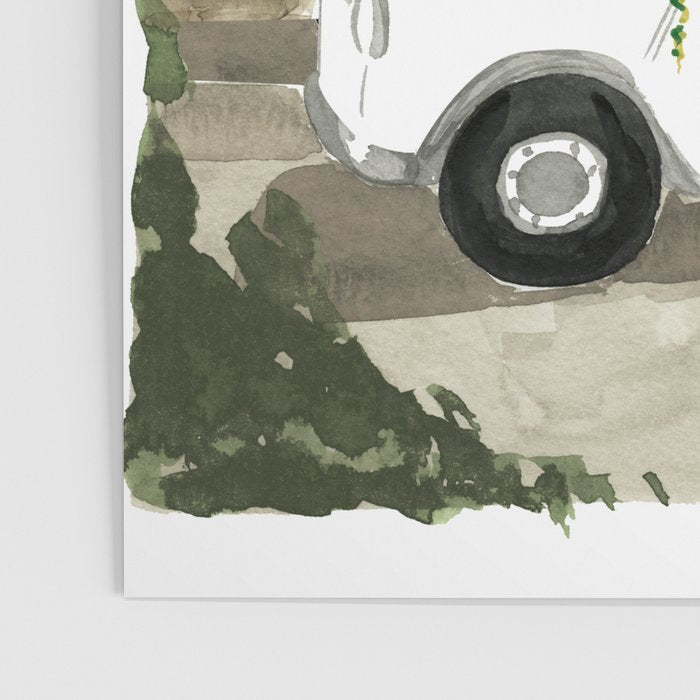 Floral Italian Car Poster Gallery Image 3