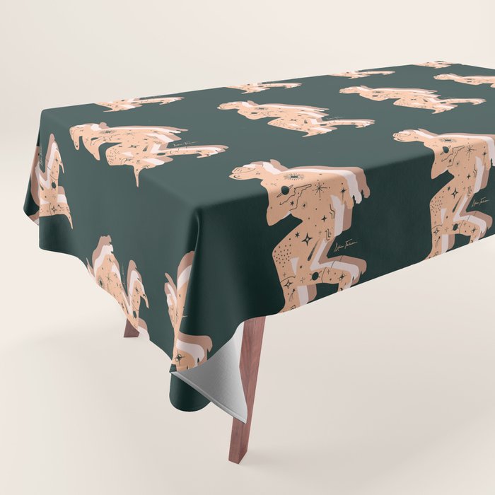 Space Cowboy - Emerald & Peach Tablecloth Gallery Image 1