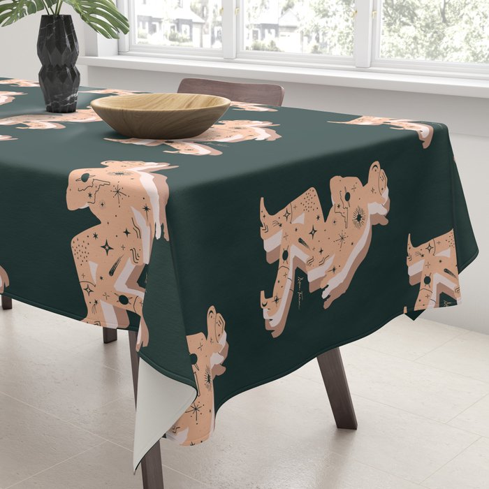 Space Cowboy - Emerald & Peach Tablecloth Gallery Image 3