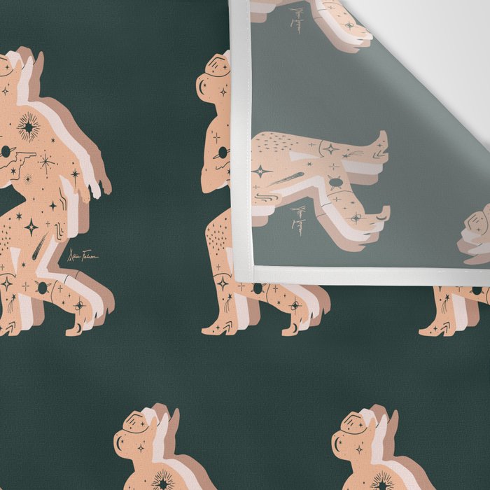 Space Cowboy - Emerald & Peach Wall Tapestry Gallery Image 3