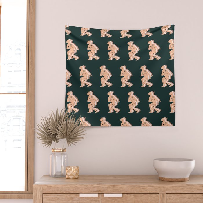 Space Cowboy - Emerald & Peach Wall Tapestry Gallery Image 2