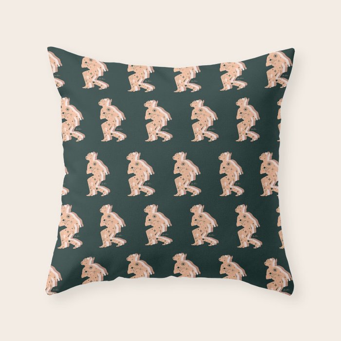 Space Cowboy - Emerald & Peach Throw Pillow Gallery Image 6