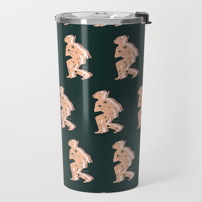 Space Cowboy - Emerald & Peach Travel Mug Gallery Image 2