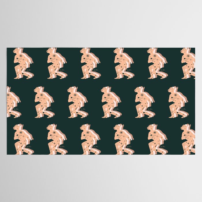 Space Cowboy - Emerald & Peach Tablecloth Gallery Image 2
