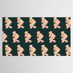 Space Cowboy - Emerald & Peach Tablecloth Gallery Image 2
