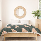 Space Cowboy - Emerald & Peach Duvet Cover Gallery Image 3