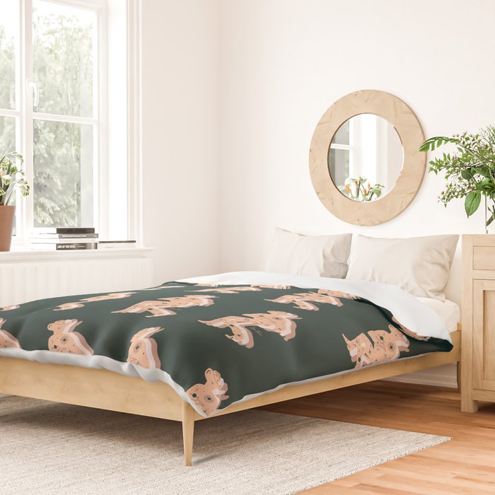 Space Cowboy - Emerald & Peach Duvet Cover Gallery Image 2