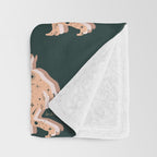 Space Cowboy - Emerald & Peach Throw Blanket Gallery Image 3