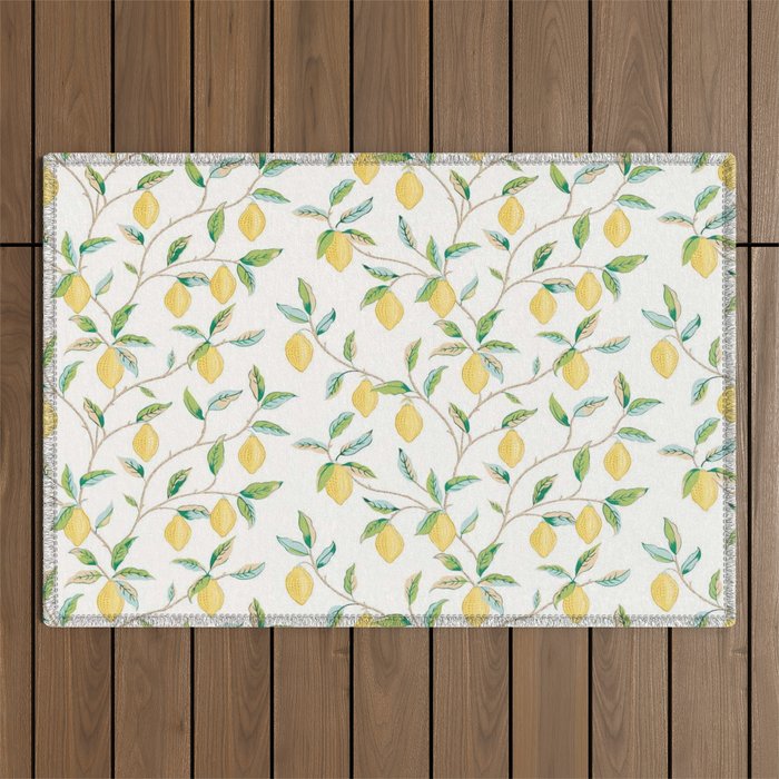 William Morris Fruit Lemon Bayleaf Outdoor Rug Gallery Image 1