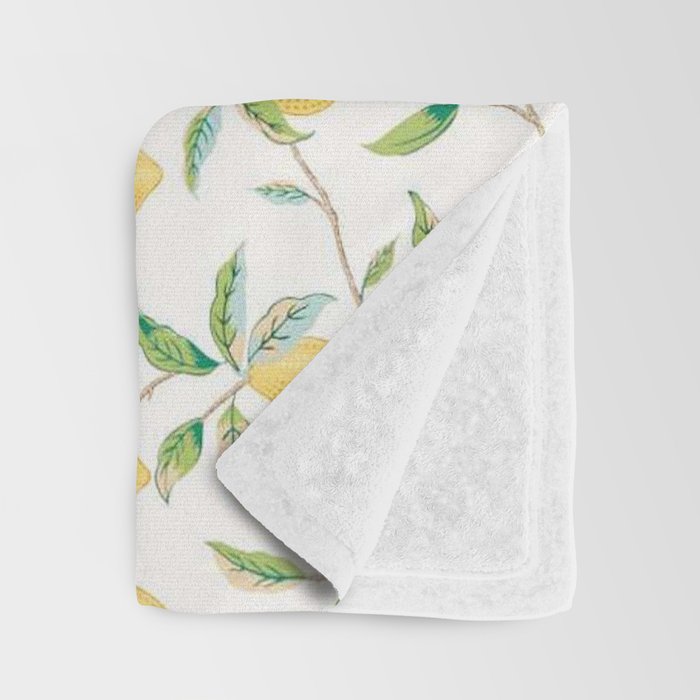 William Morris Fruit Lemon Bayleaf Throw Blanket Gallery Image 3