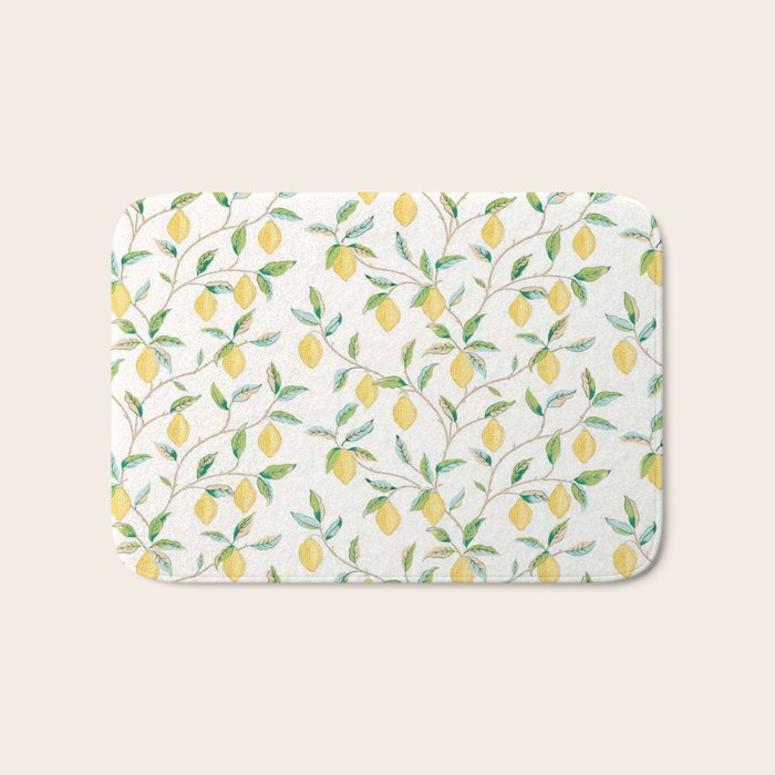 William Morris Fruit Lemon Bayleaf Bath Mat Gallery Image 1