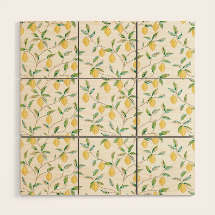 William Morris Fruit Lemon Bayleaf Wood Wall Art Gallery Image 1
