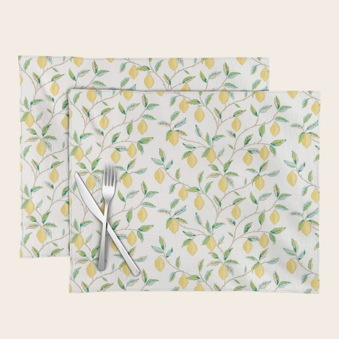 William Morris Fruit Lemon Bayleaf Placemat Gallery Image 1