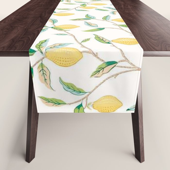 William Morris Fruit Lemon Bayleaf Table Runner Gallery Image 1