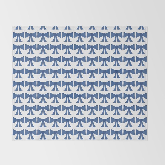 Vintage Bows V Blue Throw Blanket Gallery Image 2