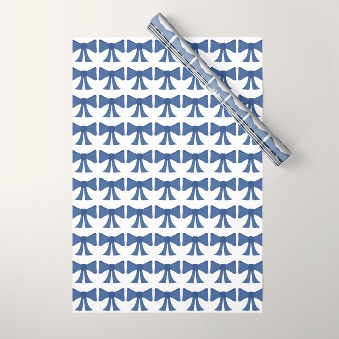 Vintage Bows V Blue Wrapping Paper Gallery Image 1