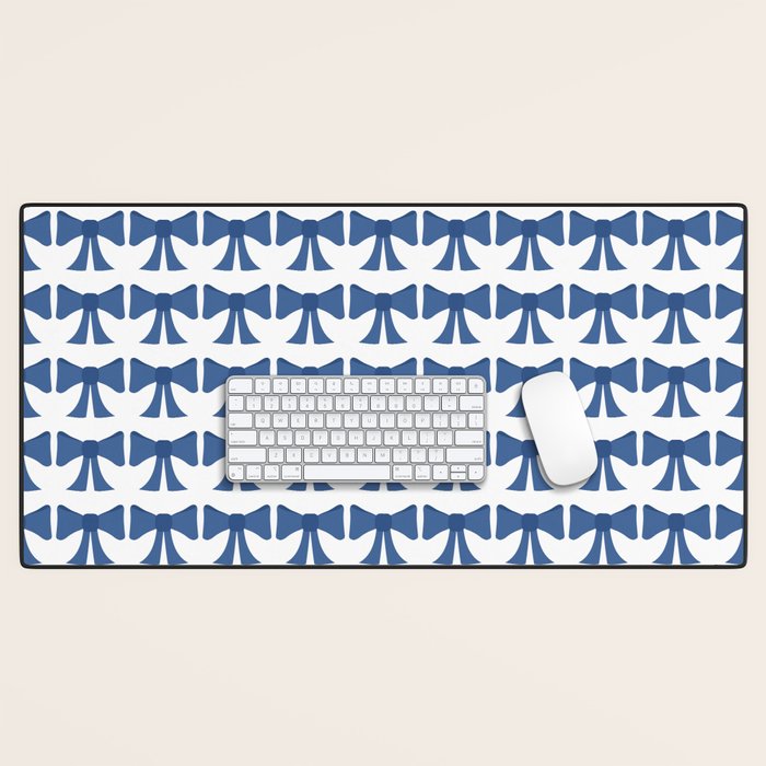 Vintage Bows V Blue Desk Mat Gallery Image 1