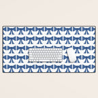 Vintage Bows V Blue Desk Mat Gallery Image 1