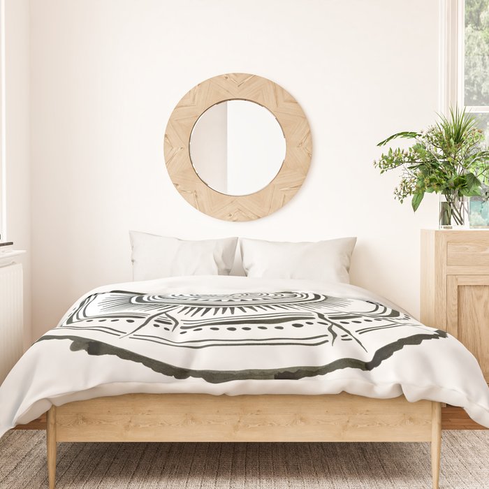 Quaking Aspen - Black Tree Rings Duvet Cover Gallery Image 3