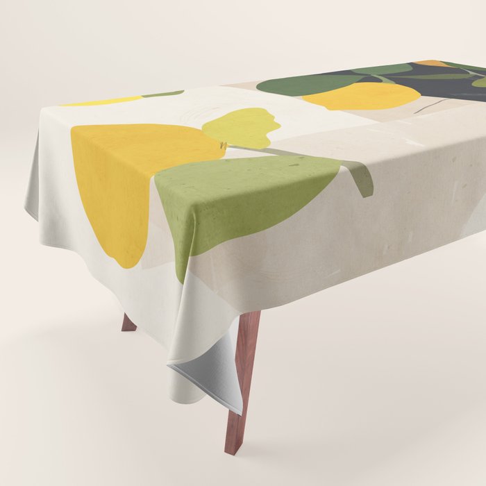 Lemon Abstract Art Tablecloth Gallery Image 1