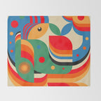 Colorful Hipster Girl and Wonderland Throw Blanket Gallery Image 2