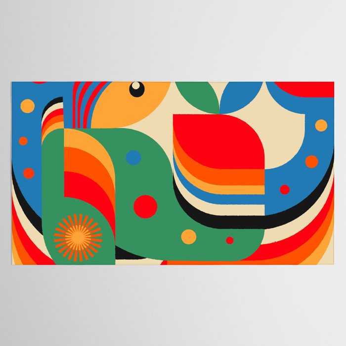 Colorful Hipster Girl and Wonderland Tablecloth Gallery Image 2