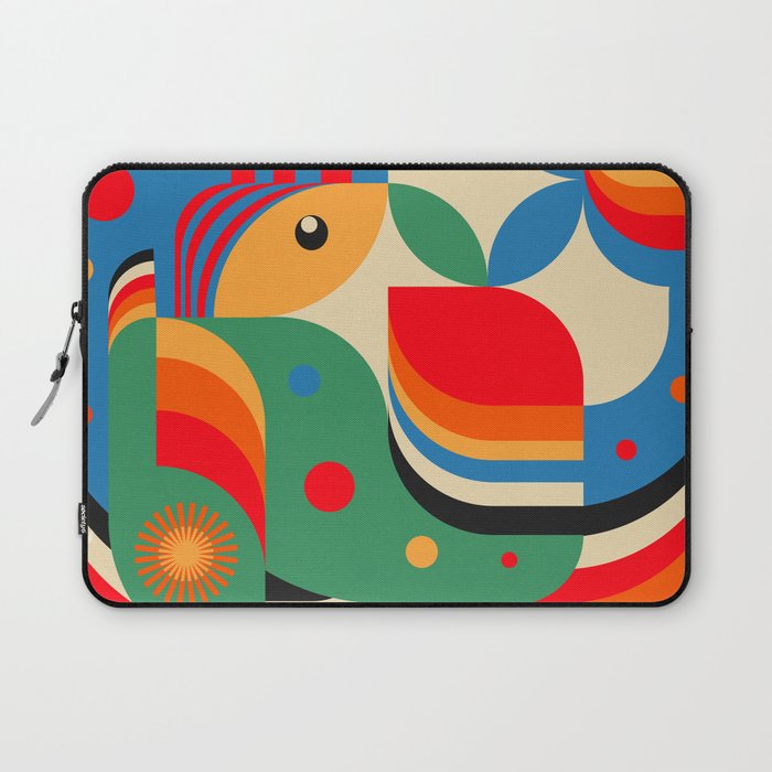 Colorful Hipster Girl and Wonderland Laptop Sleeve Gallery Image 1