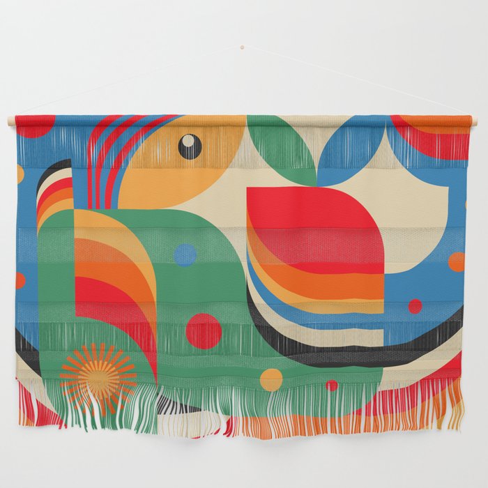 Colorful Hipster Girl and Wonderland Wall Hanging Gallery Image 1
