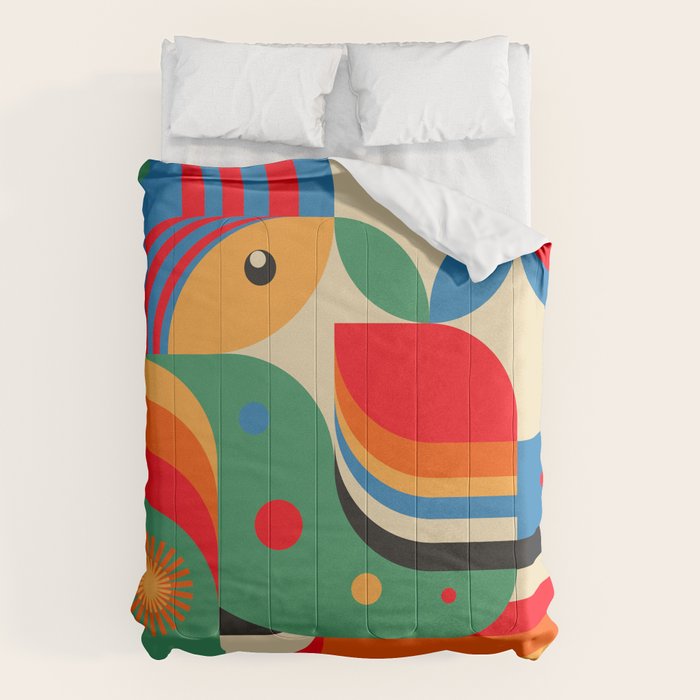 Colorful Hipster Girl and Wonderland Comforter Gallery Image 6