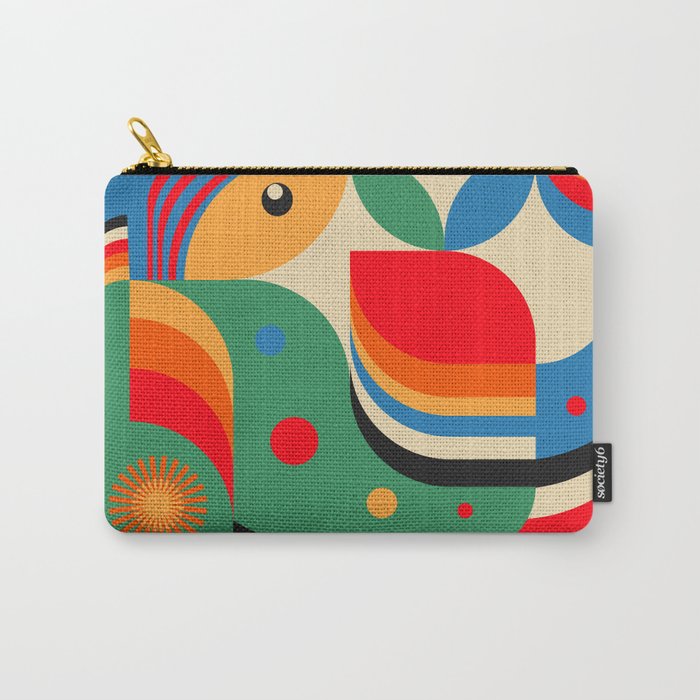 Colorful Hipster Girl and Wonderland Carry All Pouch Gallery Image 1