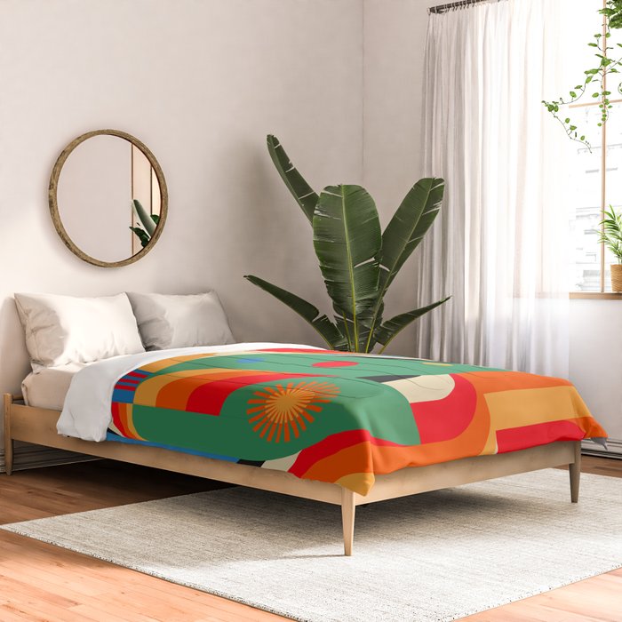 Colorful Hipster Girl and Wonderland Comforter Gallery Image 2