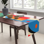 Colorful Hipster Girl and Wonderland Table Runner Gallery Image 2