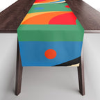 Colorful Hipster Girl and Wonderland Table Runner Gallery Image 1