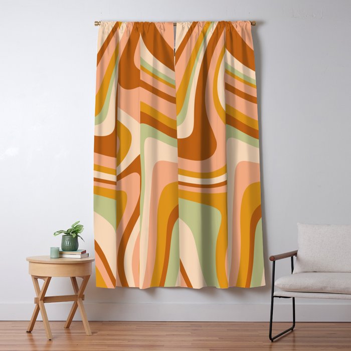 Abstract Wavy Stripes LXXXII Window Curtain Gallery Image 1