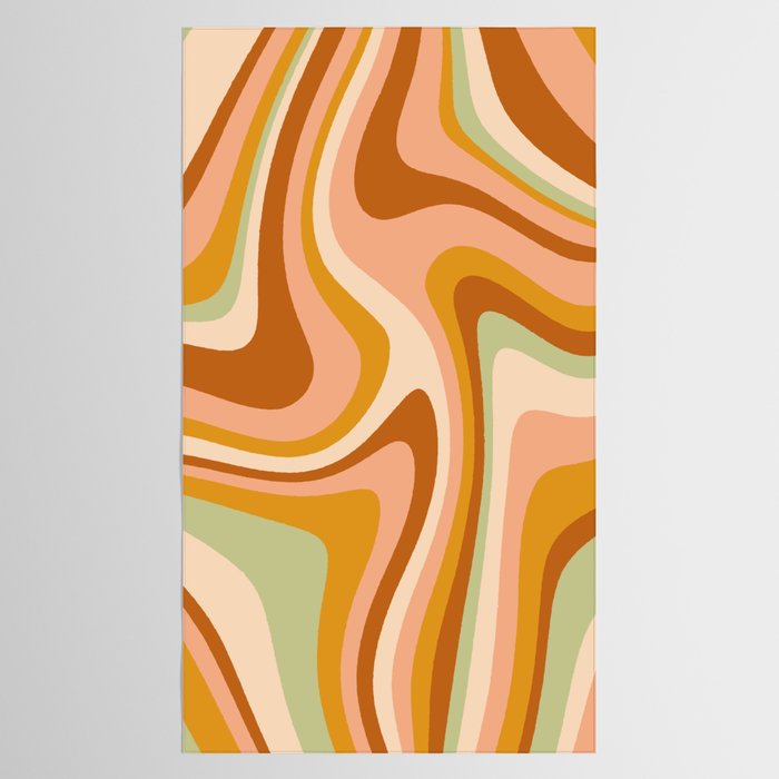Abstract Wavy Stripes LXXXII Tablecloth Gallery Image 2