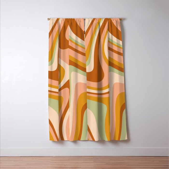 Abstract Wavy Stripes LXXXII Window Curtain Gallery Image 3