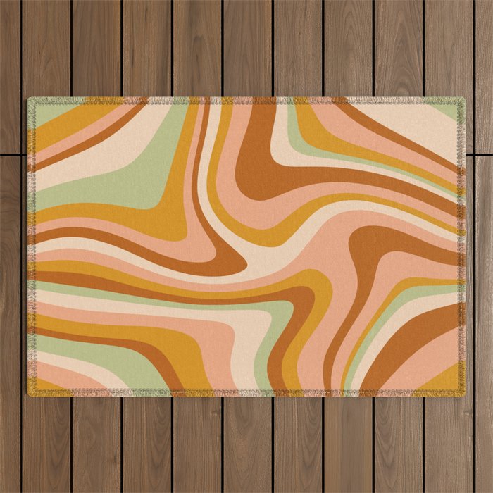 Abstract Wavy Stripes LXXXII Outdoor Rug Gallery Image 1