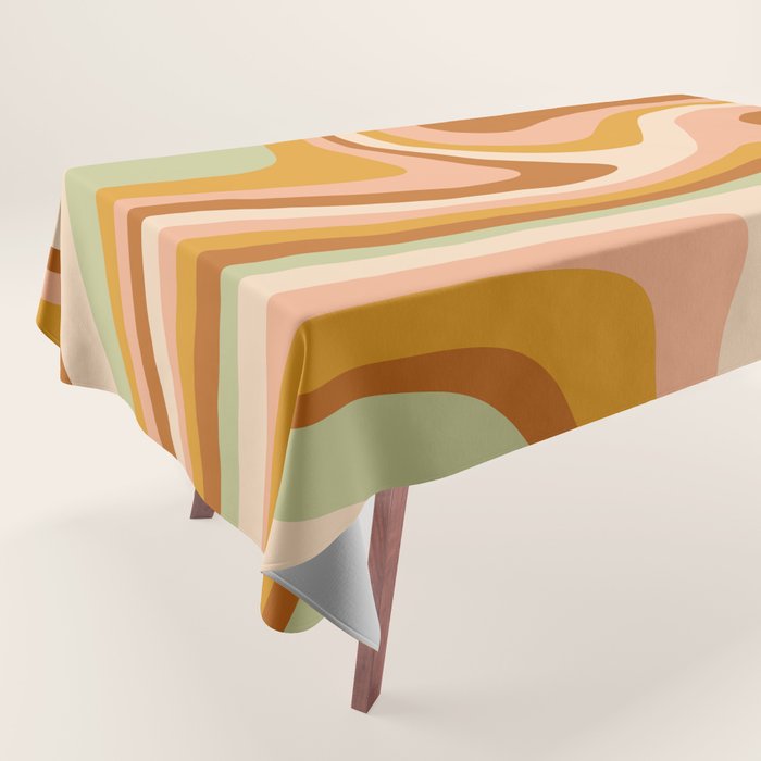 Abstract Wavy Stripes LXXXII Tablecloth Gallery Image 1