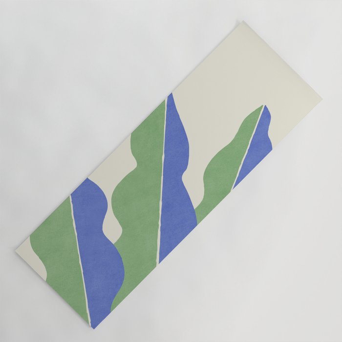 Color Block Abstract Leaf - Blue Green Yoga Mat Gallery Image 1